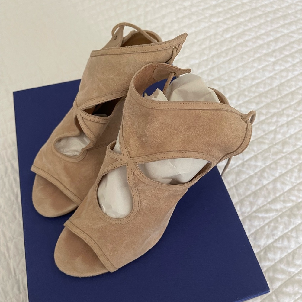 Aquazzura Nude Suede Heels